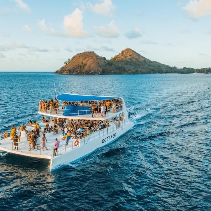 Luxurious yacht life scene